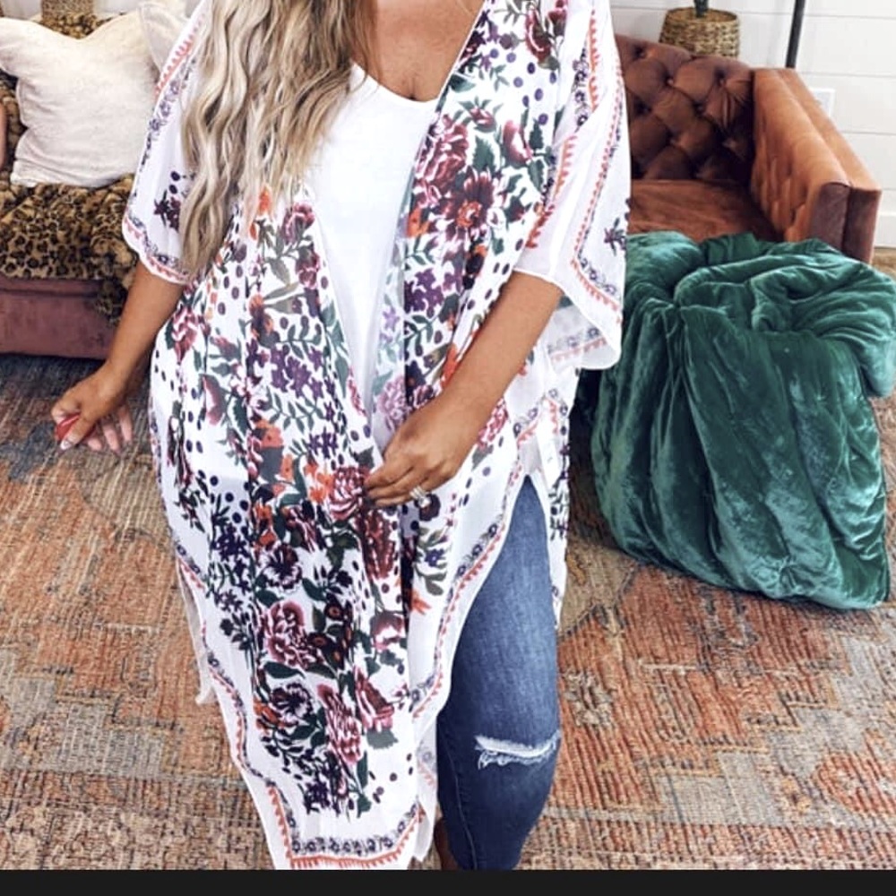 Printed floral cover up